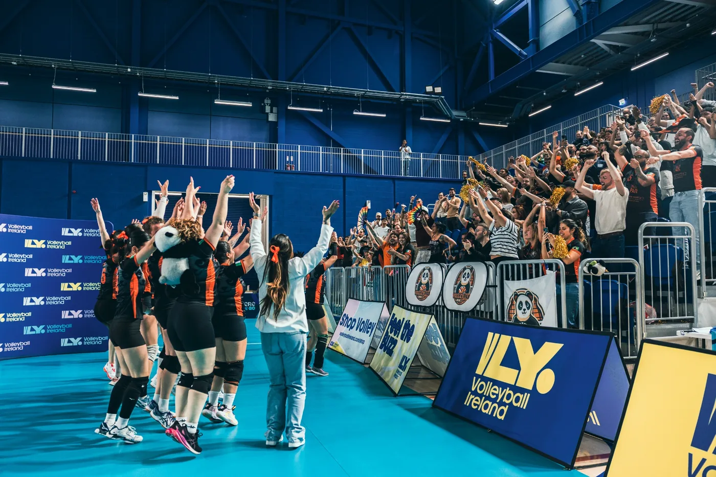 VolleyPan team and supporters celebrating